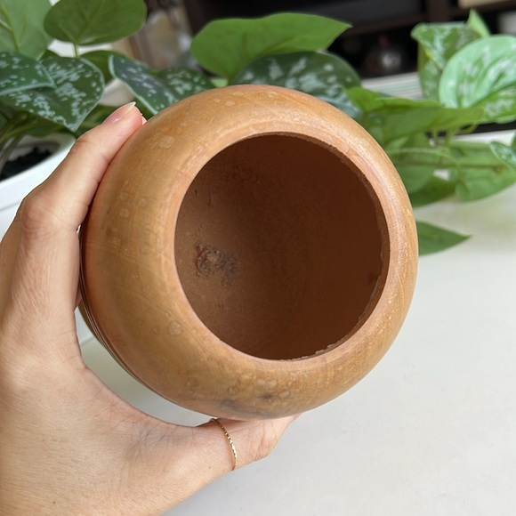 Vintage Wood Pedestal Vase Decor - Picture 4 of 14